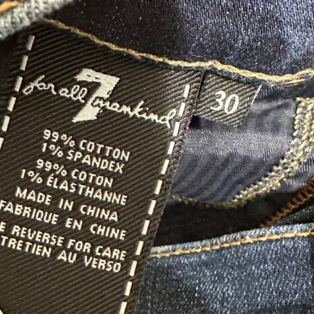 7 For All Mankind Dojo Jeans Women 30x34 Blue Trouser Authentic Flare Leg Y2K - Picture 15 of 16
